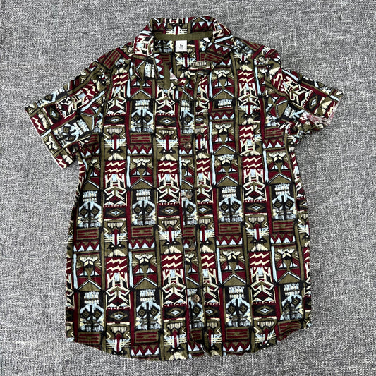 Boys 6-7 Year Multicoloured Geometric Print Short Sleeved Shirt