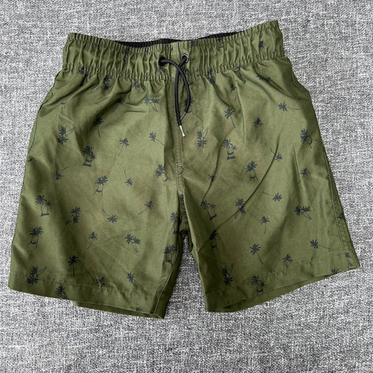 Boys 7-8 Month Green Palm Tree Print Swim Shorts