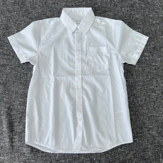 Boys 7-8 Year Short Sleeved White School Shirt