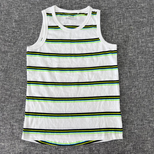 Boys 6-7 Year White Vest Top With Stripes