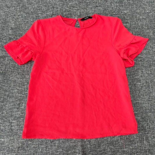 Girls 10-11 Year Peachy Red Short Sleeved Top