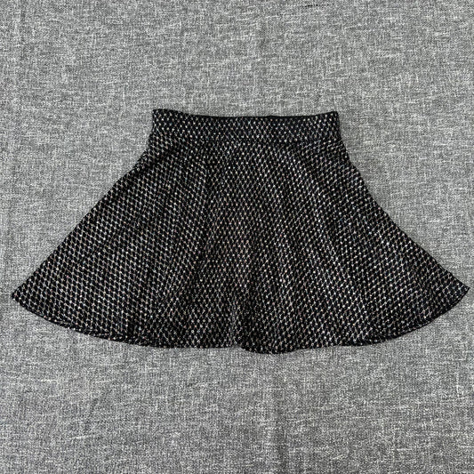 Girls 7-8 Year Black Glittery Party Skirt With Elastic Waistband