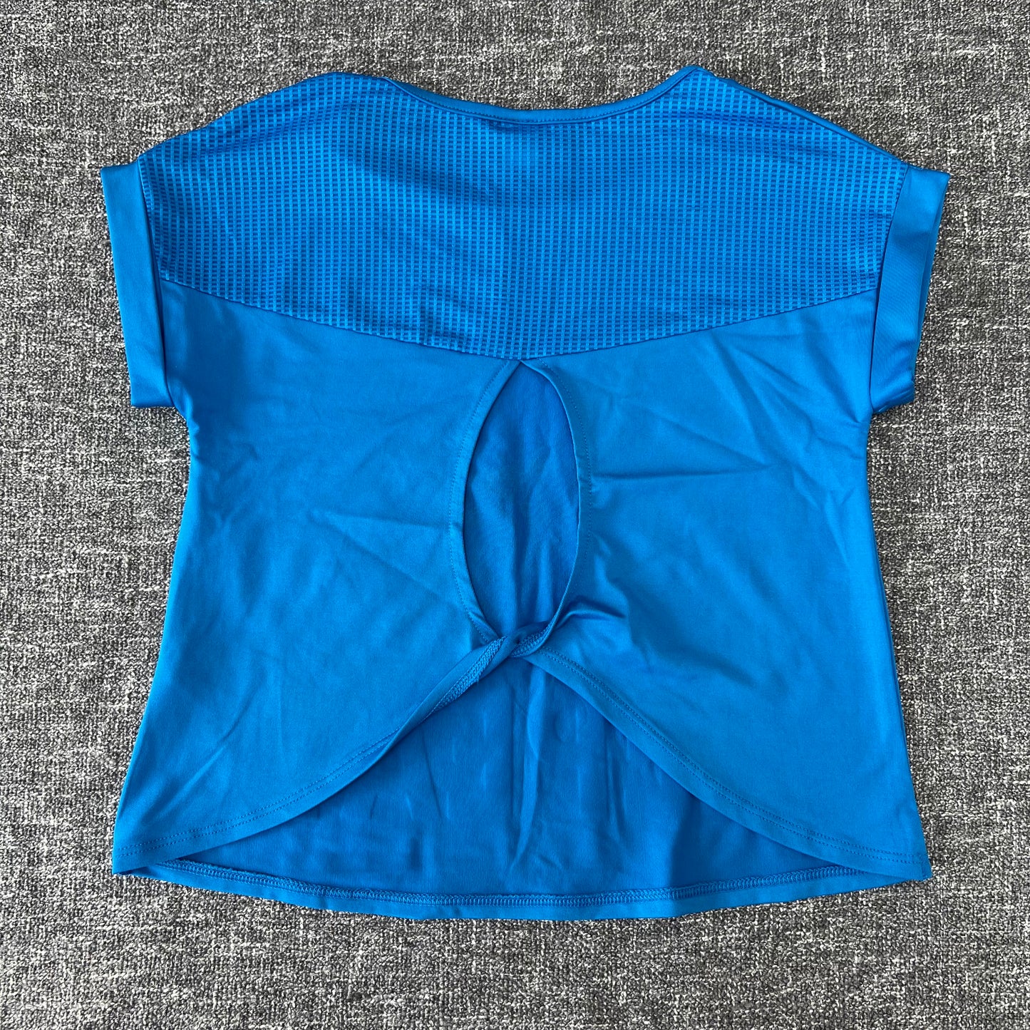 Girls 6-7 Year Blue "Run Dance Repeat" Short Sleeved Top