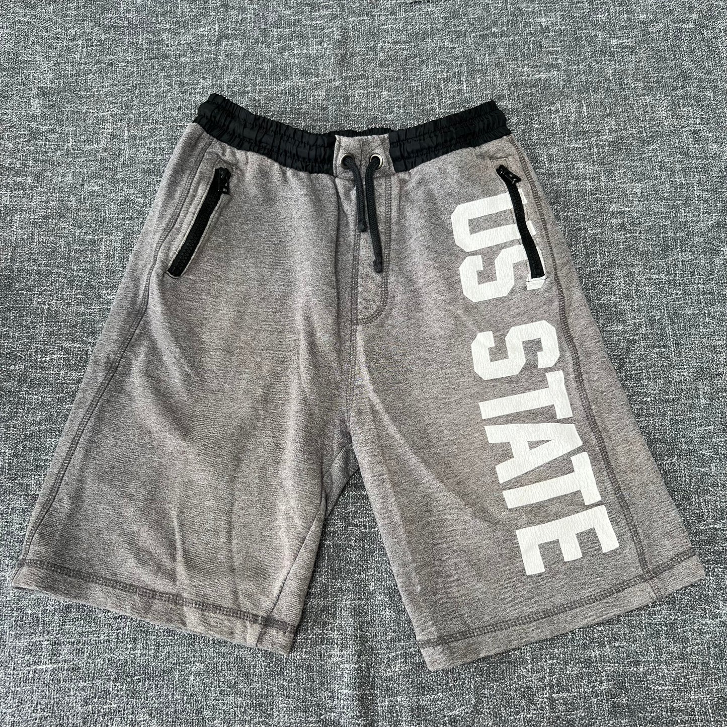 Boys 12-13 Year Grey "US State" Shorts