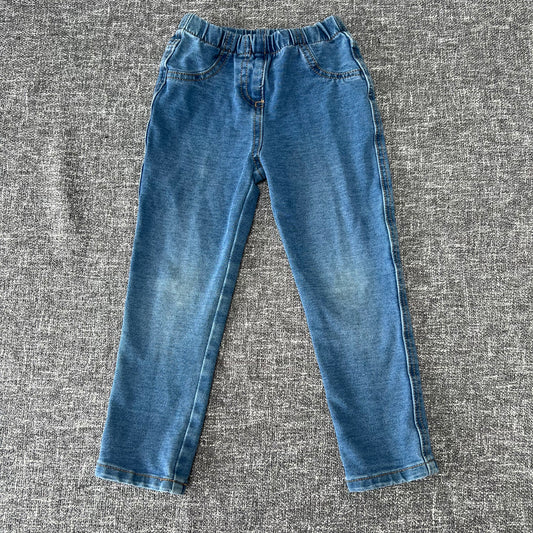 Girls 3-4 Year Plain Blue Denim Style Leggings