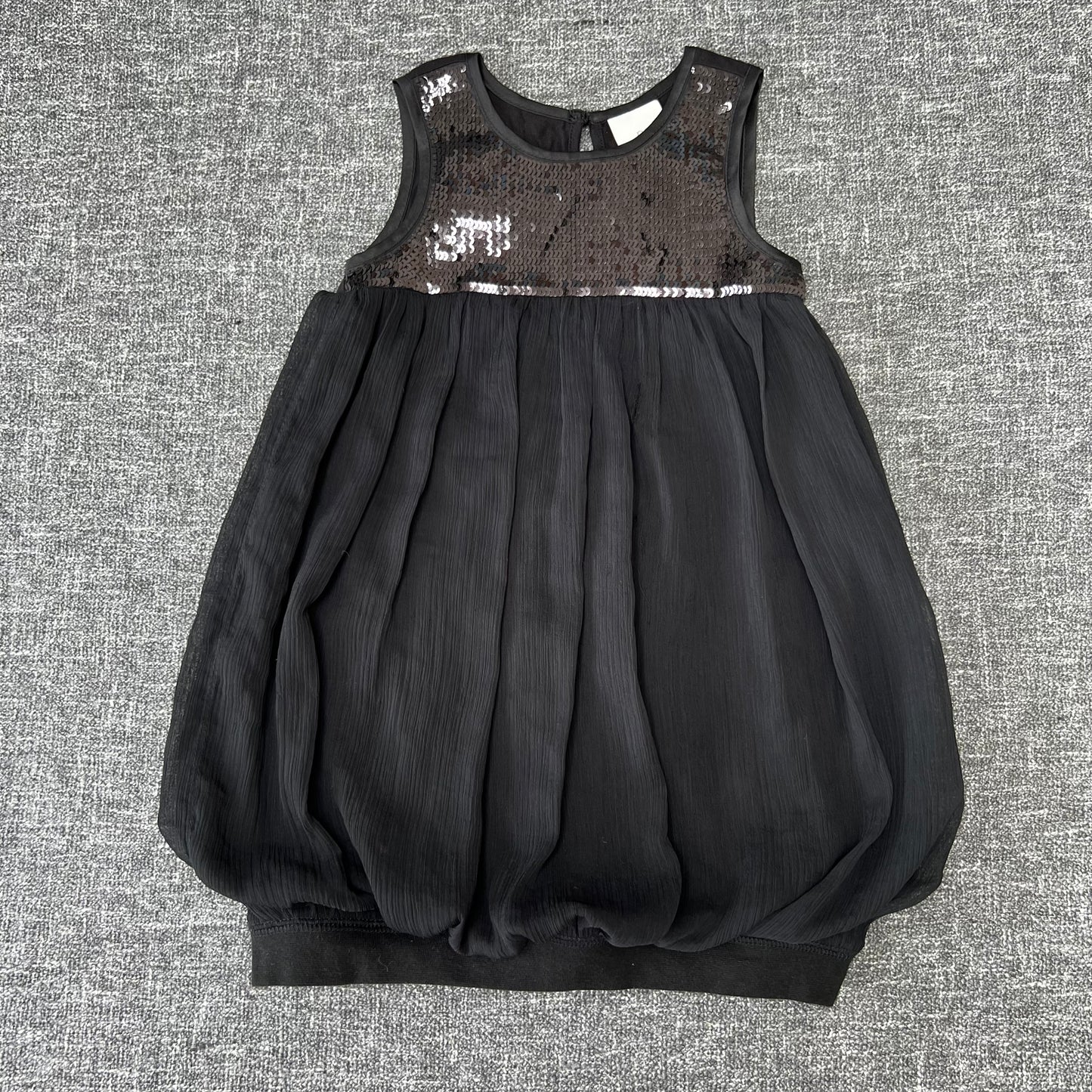 Girls 3-4 Year Black Party Dress With Sequined Details