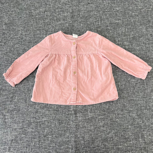 Girls 6-9 Month Plain Pink Cord Shirt Top