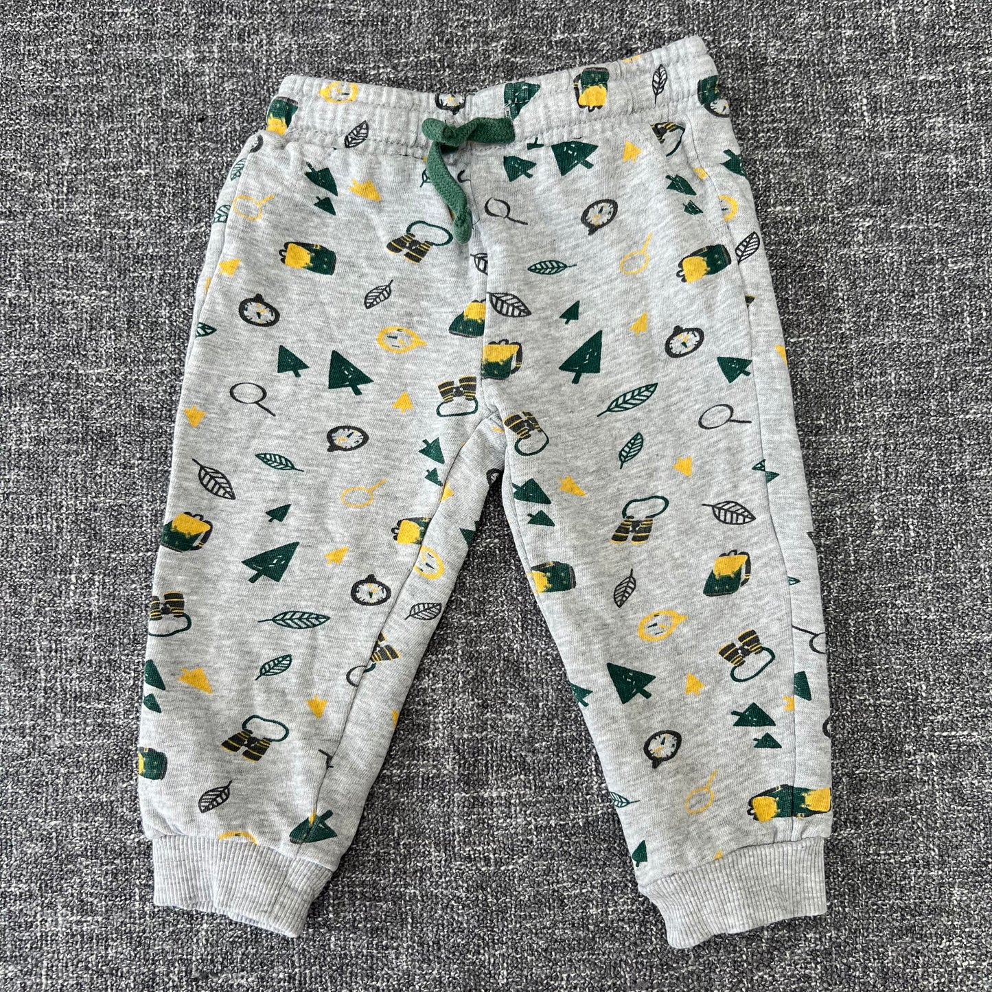 Boys 12-18 Month Grey Joggers With An Adventure Pattern