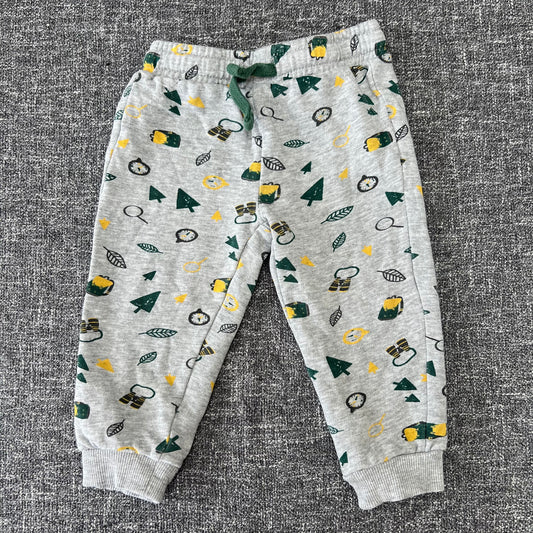 Boys 12-18 Month Grey Joggers With An Adventure Pattern