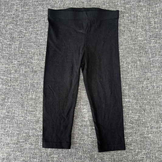 Boys / Girls 12-18 Month Plain Black Leggings