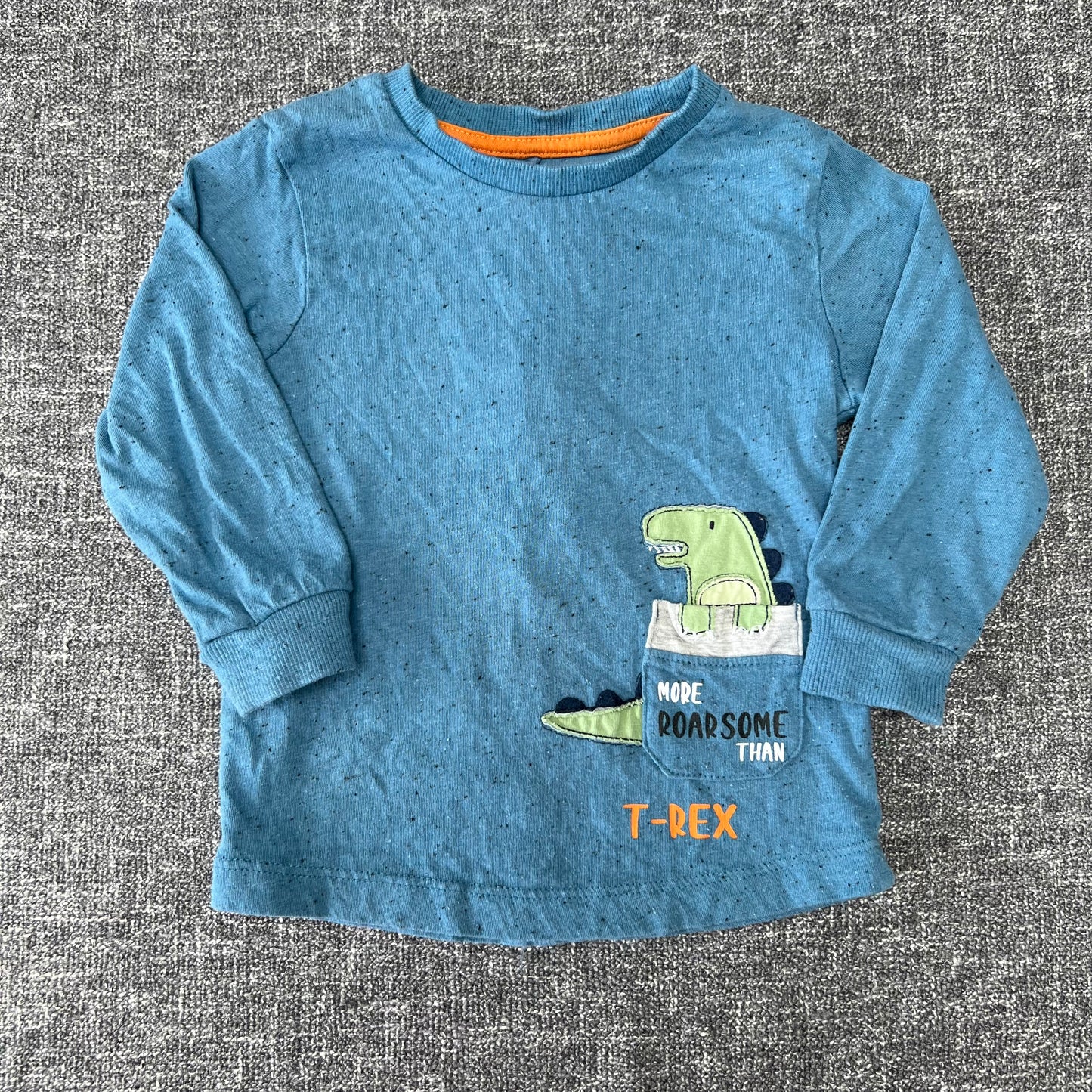 Boys 12-18 Month Blue "More Roarsome Than T-Rex" Long Sleeved Top