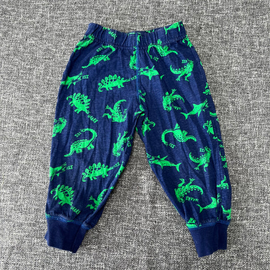 Boys 12-18 Month Blue Pj Bottoms With Green Dinosaur Print