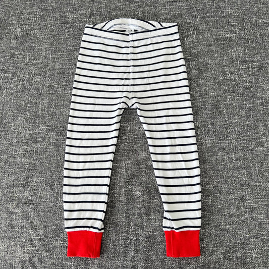 Boys 2-3 Year White & Blue Striped Pjs Bottoms