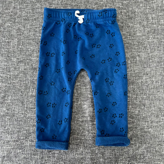 Boys 9-12 Month Blue Paddington Bear Foot print Jogger Bottoms